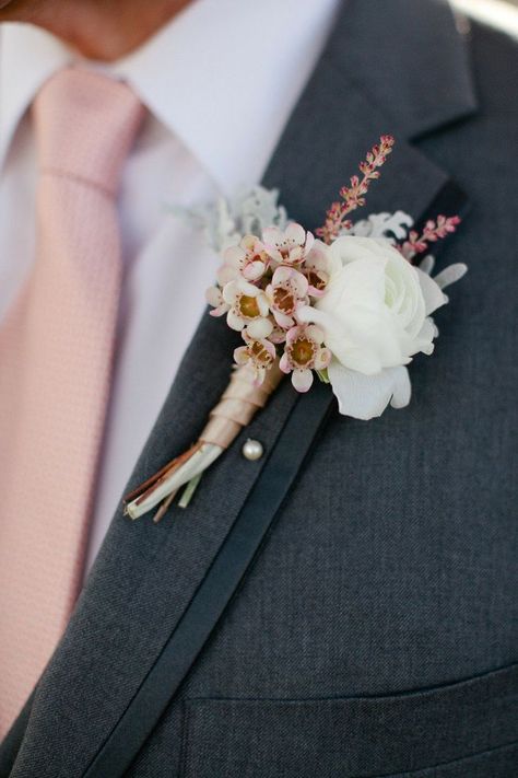 4 Ways to Style a Pink Wedding - to see more: http://www.theperfectpalette.com/ - color ideas for weddings! Cherry Blossom Wedding, Dusty Rose Wedding, Dusty Miller, Boutonniere Wedding, Rose Gold Wedding, Groom Style, Blush Wedding, Groom And Groomsmen, Ranunculus