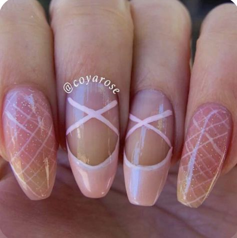 Ballet Nail Art, Pink Ballet Nails, Ballet Shoe Nails, Dance Nails Designs, Ballet Nails Designs, Music Nails Design, Ballet Core Nails, Short Ballerina Nails, Music Nail Art