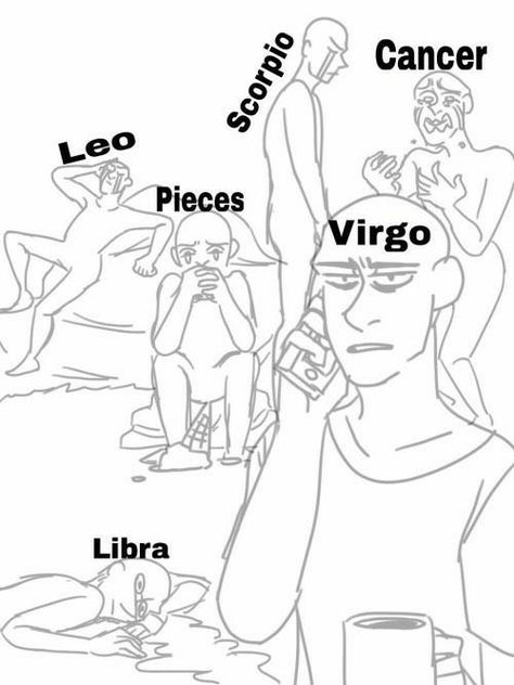 Squad Memes, Draw Your Squad, Funny Zodiac, Zodiac Sign Fashion, Zodiac Characters, Zodiac Signs Virgo, Zodiac Funny, Draw The Squad, Zodiac Sign Traits