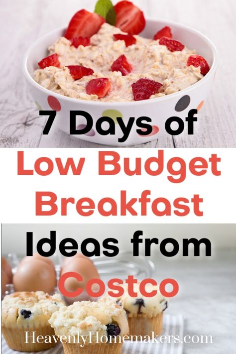 7 Days of Low Cost Breakfast Ideas from Costco | Heavenly Homemakers Costco Breakfast Ideas, Fresh Spinach Recipes, Homemade Instant Oatmeal, Breakfast On A Budget, Instant Oatmeal Packets, Pancakes And Bacon, Pumpkin Custard, Instant Oatmeal, Inexpensive Meals