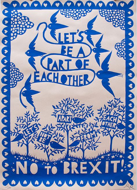 Screenprinted Poster, Rob Ryan, Handmade Poster, Protest Art, Screen Print Poster, Sugar Paper, Museum Poster, One Colour, Gig Posters