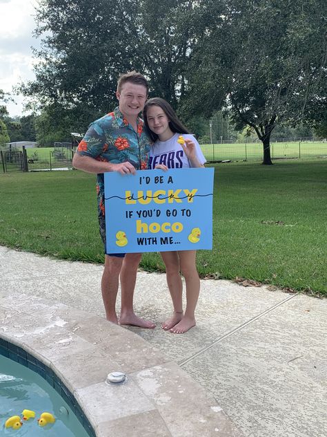 Id Be One Lucky Duck Prom, I’d Be One Lucky Duck Hoco Proposal, Duck Homecoming Proposal, Plant Hoco Proposals, Lucky Duck Promposal, Alice In Wonderland Hoco Proposal, Animal Hoco Proposal, Duck Hoco Proposal, Duck Promposal