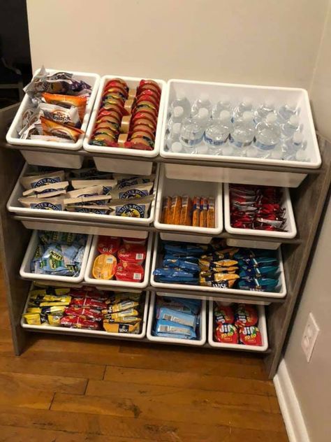 Organization Fridge, Snack Station, Organization Pantry, Snack Organizer, House Organisation, Kitchen Organization Pantry, Kitchen Organization Diy, Fridge Organization, Organization Storage