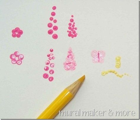 dip-dot-flowers-12 How To Paint Small Flowers Easy, How To Paint Tiny Flowers Acrylic, How To Paint Tiny Flowers, Tiny Painted Flowers, How To Paint Small Flowers, Paint Tiny Flowers, Painting Tiny Flowers, Tiny Flower Painting, Martha Stewart Paint