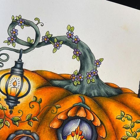 Gundi 🖍✏️💖🇩🇪🌸 on Instagram: "My very first coloring from ✨🎃✨Magical Worlds✨🎃✨@johannabasford . I chose the motive to match the season Halloween🎃  {Werbung} #unbezahltewerbung  I received the book on Tuesday. Two hours a day I was coloring it was finished pretty quickly,   #johannabasfordmagicalworlds #magicalworlds #coloring #johannabasford #magicalworldsjohannabasford #johannabasfordcoloringbook #gundiwr_johannabasford #gundiwr #friendswhocolour #swiatkolorowanek #loveart #pumpkincolor #pumpkins #malenmachtglücklich #malenmachtspass #coloringmasterpiece #kolorowankidladorosłych #coloriageadulte" Johanna Basford Magical Worlds, Magical Worlds Johanna Basford, Johanna Basford Christmas, Joanna Basford Coloring, Joanna Basford, Johanna Basford Coloring Book, Coloring Tips, Coloring Ideas, Basford Coloring