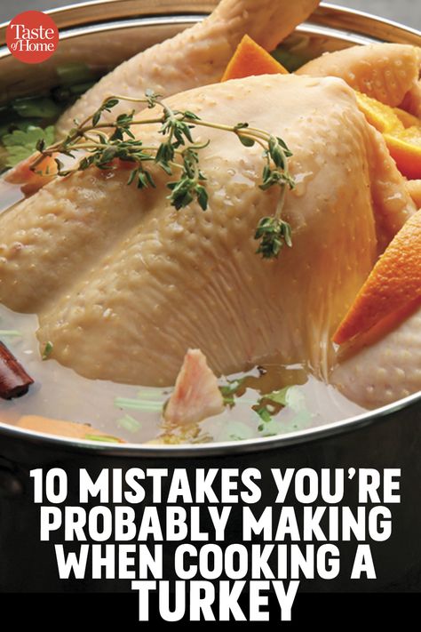 10 Mistakes You're Probably Making When Cooking a Turkey Turkey Mistakes, Cooking A Turkey, Best Turkey Recipe, Cook A Turkey, Mussels Recipe, Best Turkey, Turkey Recipes Thanksgiving, Bbq Sauce Homemade, Thanksgiving Dishes