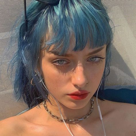 Short Blue Hair, Neon Hair, Bob Lace Front Wigs, Hair Color Blue, Dye My Hair, Short Hair With Bangs, Hair Color Dark, Tyler The Creator, Hair Inspo Color