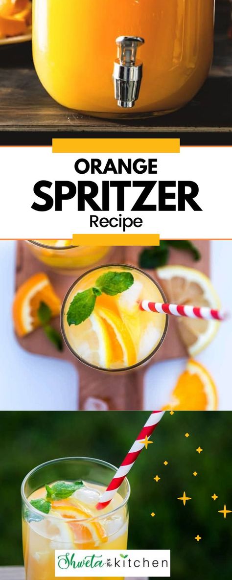 You can make this Orange Spritzer as simple as Orange juice and sparkling water Or make the flavors intense by mixing a few drinks like I did for this recipe. For this recipe, I have mixed Orange juice, some lemonade, lemon-lime flavored soft drink and some sparkling water. I personally like the tart taste that the lemonade adds and a hint of sweetness and fizz from lemon-lime flavored soft drink. The proportions mentioned can be adjusted to your taste. Orange Juice Recipes, Spritzer Recipes, Best Summer Cocktails, Sparkling Juice, Keto Cocktails, Orange Drinks, Lemon Lemonade, Sparkling Drinks, Easy Drink Recipes