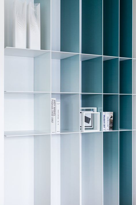 Miami Edition | Alessandro Isola Restroom Design, Bookcase Design, Shelving Design, Bookshelf Design, Jelly Fish, Interior Design Mood Board, Shelving Systems, Partition Wall, Mood Board Design