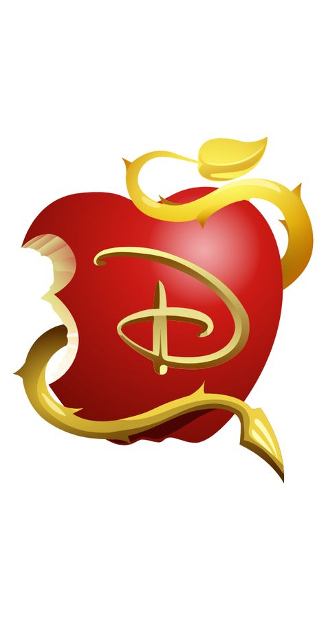 Nice sticker with the logo of the Descendants movie from Disney, in which children of famous fairytale villains  - such as Jafar, Maleficent, the Evil Queen, and Cruella de Vil, are given a second... The Descendants Party Ideas, Fairytale Villains, Descendants Logo, Descendants Stickers, Descendants Fanart, The Descendants Movie, Apple Logo Sticker, Descendants Party Ideas Birthdays, Descendants Cake