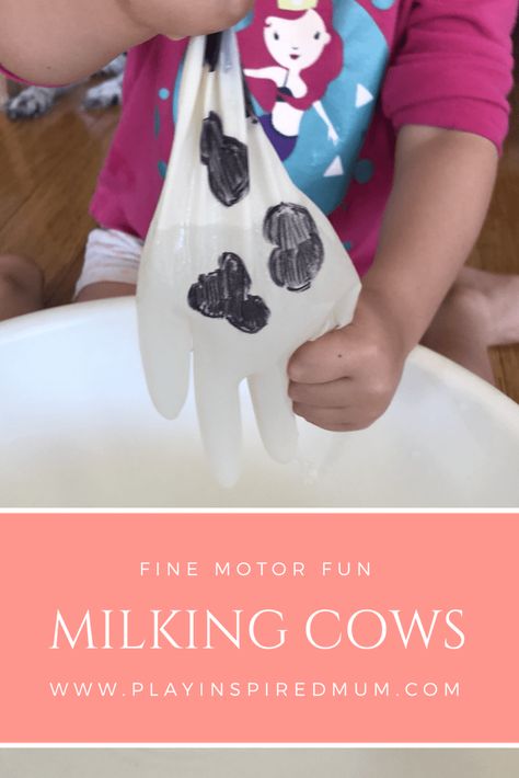 Farm Lesson Plans For Toddlers Fine Motor, Farmyard Activities Eyfs, Milk The Cow Preschool Activity, Farming Activities Eyfs, Cow Milking Activity For Kids, Farmer Duck Eyfs Activities, Milk The Cow Activity, Farm Messy Play, Farmer Activities For Toddlers