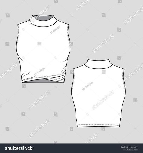 Turtle Neck Sleeveless Top, Blouse Drawing, T Shirt Sketch, Turtle Neck Sleeveless, T Shirt Blouse, Shirt Sketch, Fashion Design Books, Fashion Design Template, Drawing Template