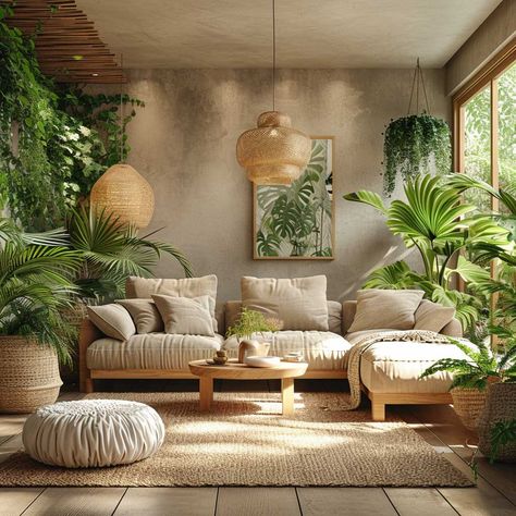 Enhancing Wellness through Biophilic Interior Design Ideas • 333+ Images • [ArtFacade] Nature Based Interior Design, Biophilic Interior Design Living Room, Biophilic Home Decor, Biophilic Design Interiors Living Rooms, Greenery Interior Design, Biophilic Apartment, Biofilia Interior Design, Jungle Airbnb, Interior Plants Design