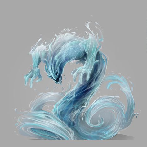 Water Monster, Water Elemental, Water Power, Water Spirit, Water Powers, Splash Art, Fantasy Beasts, 다크 판타지, Spirited Art