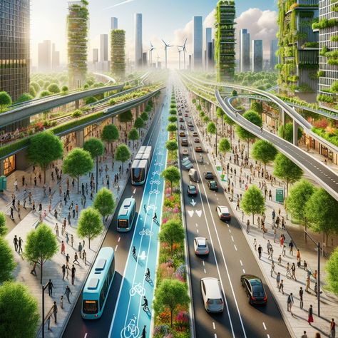 Smart City Aesthetic, Urban Transportation Design, Eco Urbanism, Utopia Architecture, Green Building Concept, Urban Utopia, Futuristic Places, Clean City, Green Cities