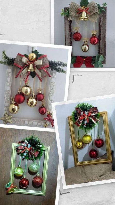 75+ Best DIY Christmas Frame Wreath Ideas in 2022 - HubPages Frame Wreath Ideas, Christmas Frames Diy, Xmas Frames, Christmas Wreath Frames, Christmas Picture Frames, Christmas Decorations Centerpiece, Picture Frame Crafts, Christmas Frame, Christmas Themes Decorations