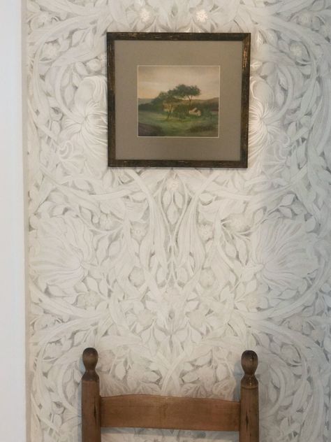 Foyer Wallpaper, Wallpapered Entryway, Wallpaper Hallway, Hall Wallpaper, Hallway Wallpaper, William Morris Patterns, Morris Wallpapers, Dining Room Wallpaper, William Morris Designs