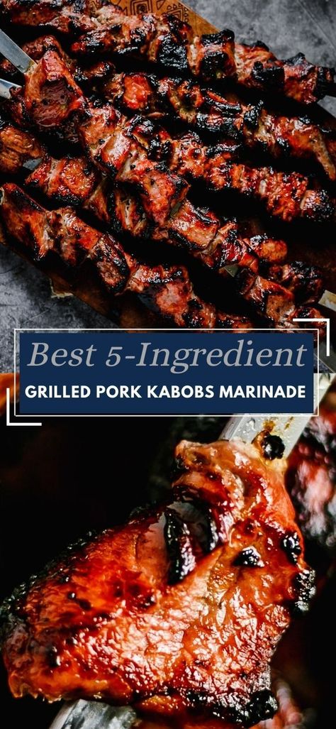 Pork Kabobs Marinade, Pork Kabob Marinade, Kabobs Marinade, Kabob Marinade Recipes, Pork Marinade Recipes, Kabob Marinade, Grilling Recipes Pork, Pork Kebabs, Pork Kabobs