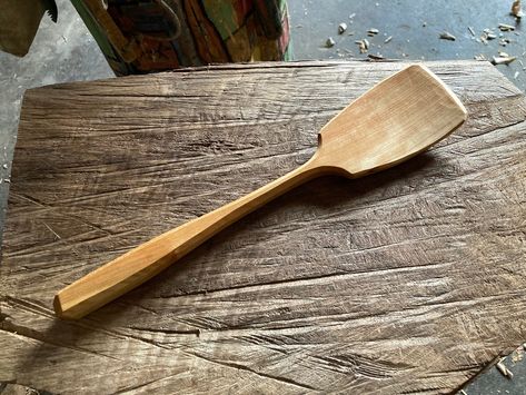 Spatula, cooking spoon, wooden spoon, 12 inches long, hand carved by the large apprentice Hand Carved Utensils, Wooden Kitchen Accessories, Wooden Spoon Carving, Wood Inspiration, Wooden Cooking Utensils, Wood Spoon Carving, Cooking Spatula, Spoon Carving, Wooden Spatula