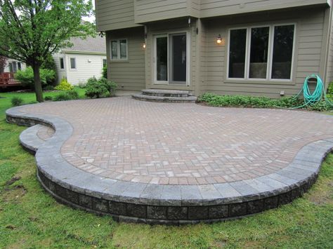 Patio Repair, Stone Patio Designs, Patio Ideas On A Budget, Brick Paver Patio, Pavers Backyard, Paver Designs, Patio Pavers Design, Raised Patio, Concrete Patios