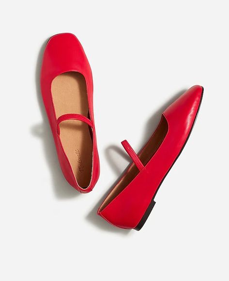 The Greta Ballet Flat | Madewell Red Ballet Flats, Style At A Certain Age, Work Flats, Leather Industry, Suede Ballet Flats, Mary Jane Flats, Leather Ballet Flats, Ballet Flat Shoes, Ballet Flat