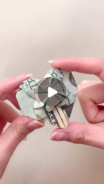 How Do You Make A Heart Out Of Money, How To Fold Dollar Into Heart, How To Make A Money Heart, How To Make Heart With Money, Money Heart Tutorial, How To Make A Dollar Heart, Dollar Heart Origami Step By Step, Folding Money Into A Heart, How To Fold A Dollar Bill Into A Heart