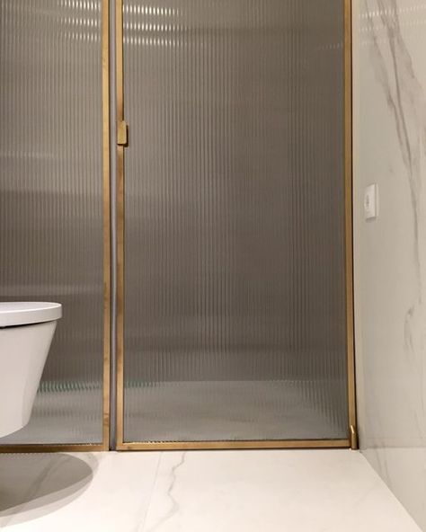 Fluted Shower Screen Door, Frosted Fluted Glass Door, Reeded Shower Glass Door, Brass Framed Shower Door, Antique Brass Shower Door, Framed Glass Shower Doors, Fluted Glass Shower Enclosure, Fluted Glass Bathroom Door, Reed Glass Shower Door