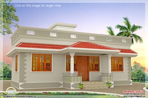 Kerala style single floor house House Front Design Single Floor Modern, Small House Design Kerala, Home Inside Design, Royal Estate, Low Budget House, Single Floor House Design, Beautiful Small Homes, Kerala House, Indian House Plans