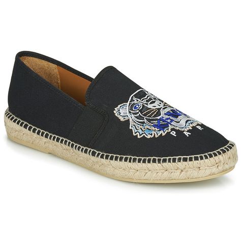 Kenzo ESPADRILLE ELASTIQUE TIGER HEAD Black - Free delivery | Spartoo NET ! - Shoes Espadrilles Men USD/$183.50 Kenzo Espadrilles, Espadrilles Men, Tiger Head, Fabric Shoes, Flat Espadrille, Little Sisters, Black Fabric, Summer Shoes, Sock Shoes