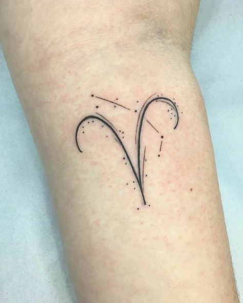 60+ mind-blowing Aries tattoo designs on different body parts: minimalistic, constellation, flower, fire, colored, and more. Bonus: tattoo meanings. Aries Tattoo Designs, Aries Tattoo Ideas, Flower Fire, Think Tattoo, Ram Tattoo, Girl Neck Tattoos, Cuff Tattoo, Aries Tattoo, Tattoo Meanings