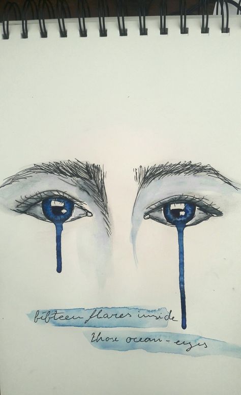 Ocean Eyes Tattoo, Ocean Eyes Billie Eilish, Ocean Eyes, Eye Tattoo, Eye Drawing, Cute Tattoos, Billie Eilish, Watercolor Tattoo, Tatting