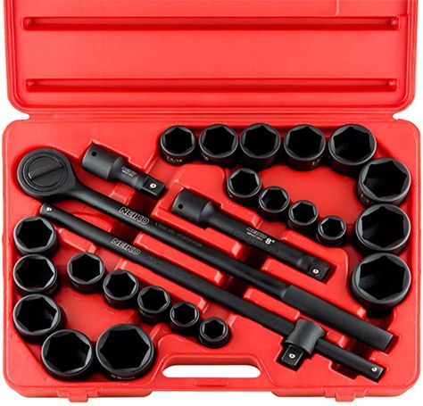 Amazon.com: Neiko 02499A 3/4" Drive Jumbo Master Impact Socket Set, 27 Piece Shallow Socket Assortment | Standard SAE and Metric Sizes (7/8-Inch to 2-Inch and 22-50 mm) | Cr-V Steel: Home Improvement Blow Molding, Easy Organization, Socket Set, Tools And Equipment, Workshop Equipment, Tool Set, Tool Kit, Tool Box, Hand Tools