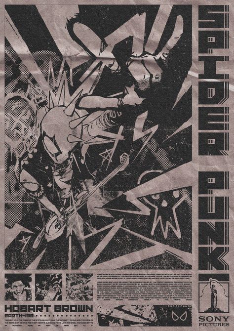 Hobbie Brown Spiderman, Spider Punk Poster, Brown Spiderman, Spiderman Poster, Spider Punk, Grunge Posters, Image Spiderman, Punk Poster, Arte Punk