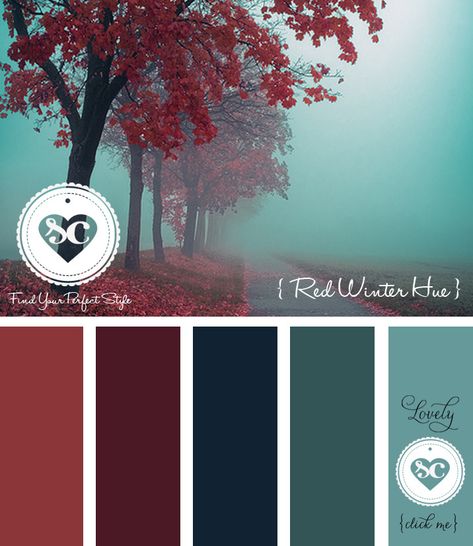 128 Winter Red Hue by Asmalina © 2012 Sorbetcolour ™ Palette Winter, Chicken Houses, Winter Color Palette, Winter Red, Color Schemes Colour Palettes, Room Paint Colors, Design Seeds, Color Balance, Color Stories