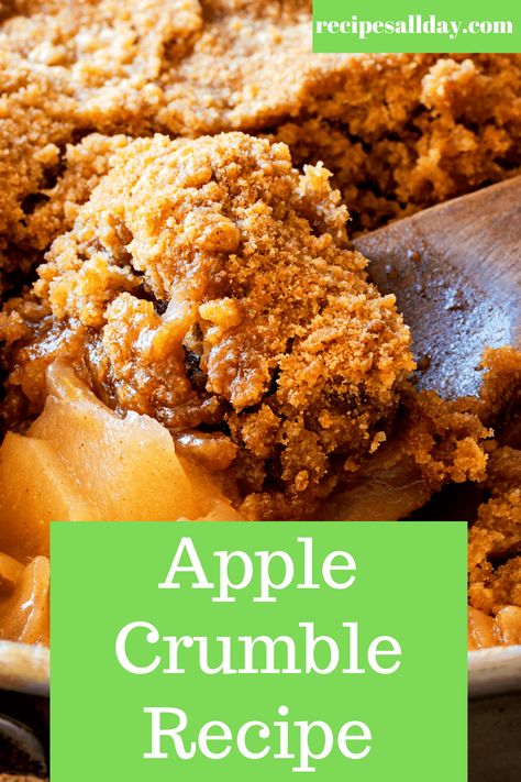 A very easy Apple Crumble Recipe recipe. This is so easy to make and a true treat for the whole family to enjoy. #apple #crumble Apple Crumble Recipe With Oats, Blackberry Crumble Recipe, Peanut Butter Ice Cream Topping, Cinnamon Apple Crumble, Apple Crumble Recipe Easy, Recipe With Oats, Gluten Free Apple Crumble, Lemon Bar Cookies, Easy Apple Crumble