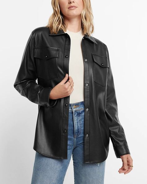 Discover great products at the best prices at Dealmoon. Express Faux Leather Drop Shoulder Oversized Shacket. Price:$128.00 at Express Leather Shacket, Faux Leather Outfits, Denim Outfit Men, Oversized Shacket, Holiday Dresses Women, Holiday Outfits Women, Faux Leather Top, Ladies Turtleneck Sweaters, Women Long Sleeve Dress