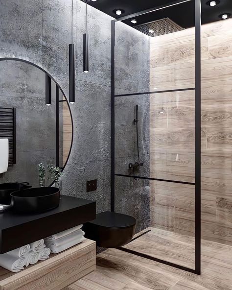 Japandi Bathroom, Dekorere Bad, Design Ložnic, Bilik Air, Modern Bathroom Tile, Bathroom Inspiration Modern, Bathroom Decor Luxury, Washroom Design, Bathroom Design Inspiration