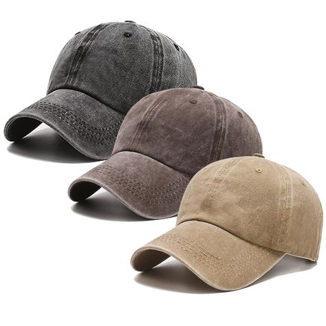 PRICES MAY VARY. Products include:3 pack baseball caps (1 x Black, 1 x Brown,1 x Khaki). Three different colors of baseball hat to match your individuality. Meet your different needs and bring you a good mood every day. Economical dad hats bundle, low-profile, unconstructed, twill weaving technology, simple designs and solid colors which allows you to iron on your individual patches. Make it your unique personalized baseball cap that will make you the center of attention in the crowd. Plain wash Business Casual Hats Women, Baseball Hats For Women, Black Dad Hat, Survival Pack, Profile Classic, Cool Baseball Caps, Vintage Baseball Cap, Distressed Baseball Cap, Vintage Baseball Caps