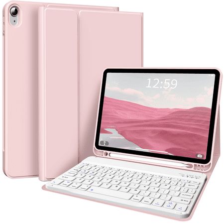 iPad 10th Generation Case 10.9 inch2022 Color: Pink. Keyboard Case For Ipad, Pink Ipad Case With Keyboard, Preppy Bed, Ipad Case With Keyboard, Pink Electronics, Luke Ross, Pink Ipad Case, Ipad 2022, Ipad Keyboard Case