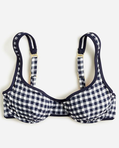 J.Crew: Heritage Underwire Bikini Top In Classic Gingham For Women Quoi Porter, Deep Winter, Cute Swimsuits, Gingham Print, Bring Back, Womens Swimwear, Fashion Inspo Outfits, Bathing Suits, Gingham