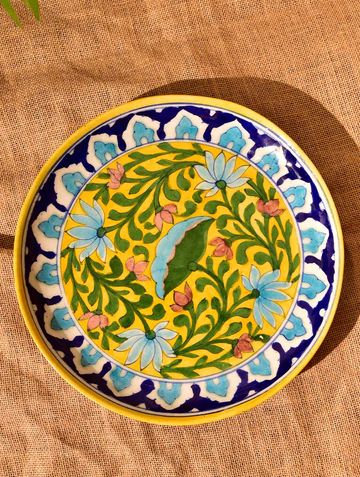 Jaipur Blue Pottery from Rajasthan by The India Craft House – The India Craft House Indian Pottery Designs, Kulhad Painting Ideas, Kulhad Painting, Jaipur Pottery, Mosaics Patterns, Blue Pottery Jaipur, Holi Shoot, Mughal Motifs, Indian Ceramics