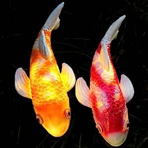 You will get 2 pcs multicolour solar outdoor lights garden fish sculpture stake ,The antique garden koi fish sculpture has elegant and attractive design and colors for wonderful visual enjoyment. Waterproof paint, not afraid of the wind, sun and rain, and can be used outdoors for a long time, adding a marine atmosphere to your home or garden. Solar garden decor fish lamp is made of resin,size: 9.8x3.5x4.7inch, Ceramic Koi Fish, Koi Fish Decor, Solar Garden Decor, Fish Lamp, Fish Decor, Outdoor Garden Statues, Lawn Ornament, Garden Sculptures, Patio Balcony