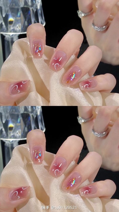 Nail China Style, Beauty Hacks Nails, Cute Simple Nails, Beauty Nails Design, Beige Nails, Gel Nails Diy, Blush Nails, Pretty Nail Art Designs, Pretty Gel Nails