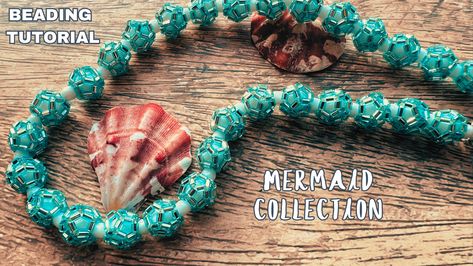 🌊 Mermaid collection 🌊 Bracelet Step By Step, Beaded Mermaid, Beading Tutorial, Necklace Bracelet, Necklaces Bracelets, Beading, Step By Step, Mermaid, Beaded Necklace