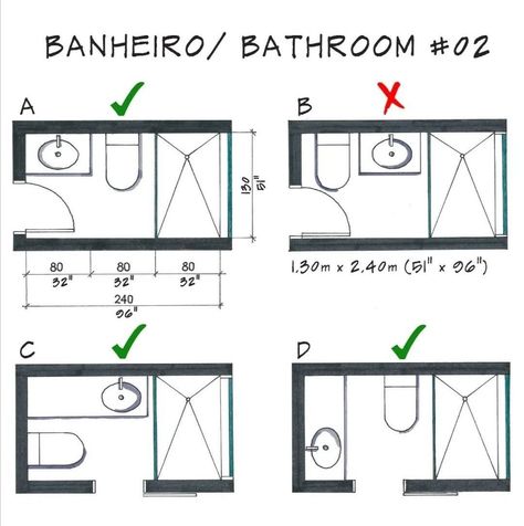 Master Bath Ideas With Shower And Tub, Small Ensuite Layout Floor Plans, Bathroom Cabinet Dimensions, Bathroom 1m X 2m, Small Bathroom Layout Floor Plans, Bathroom Layout Ideas Floor Plans, Bathroom Blueprints, تصميم دورة مياه, Small Bathroom Floor Plans