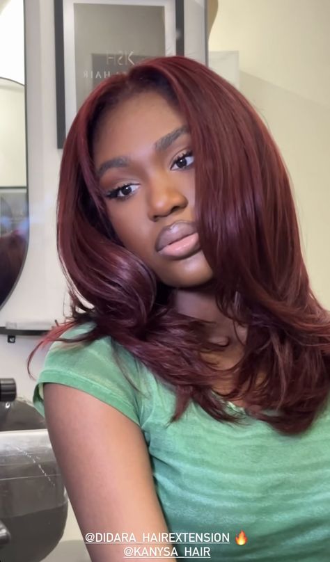 L’oréal Hicolor Magenta And Red, Brown Red Hair Black Women, Burgandy Hair On Brown Girl, Warm Dark Hair Color, Burgundy Hair Color On Black Women, Red Hair Underneath Black, Types Of Red Hair Shades, Rich Chestnut Brown Hair, Cooper Brown Hair Colour