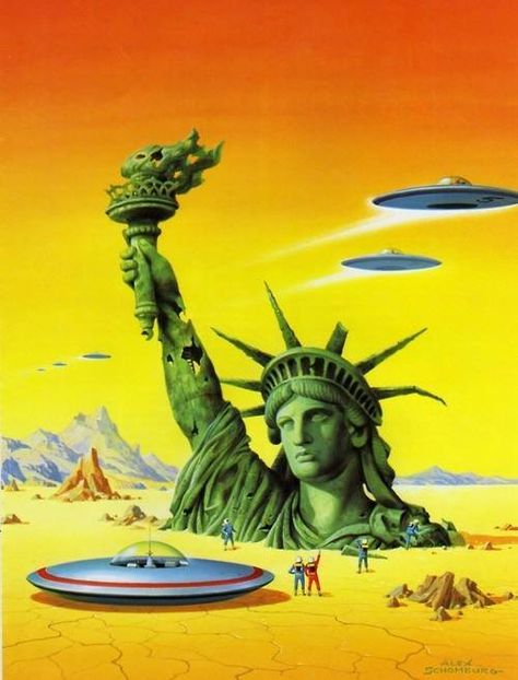 Cool vintage sci/fi art Science Fiction Kunst, Arte Occulta, Ufo Art, Flying Saucers, 70s Sci Fi Art, Arte Peculiar, Scifi Fantasy Art, Sf Art, Science Fiction Illustration