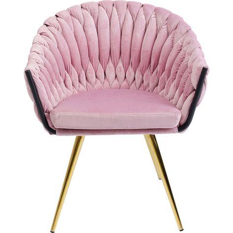 Chair at. / Acc. Knot mauve - KARE Design Blue Velvet Chairs, Comfortable Armchair, Fifties Fashion, Velvet Chair, Pink Decor, Modern Dining Table, Art Deco Interior, Saucer Chairs, Upholstered Chairs