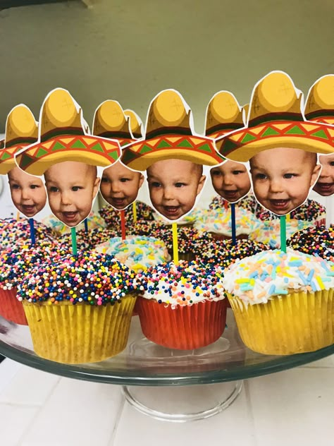 Cupcakes For Kids Birthday, Sons First Birthday, First Birthday Fiesta, Cupcakes For Kids, Boys Cup, Mexican Birthday Parties, Birthday Fiesta, Cupcake Birthday Party, Cupcakes Birthday