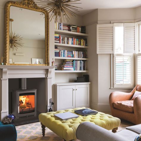 Edwardian Villa, 1930s Living Room, Alcove Ideas Living Room, Alcove Ideas, Lion House, Terrace Houses, Ivy Cottage, Victorian House Interiors, Victorian Living Room